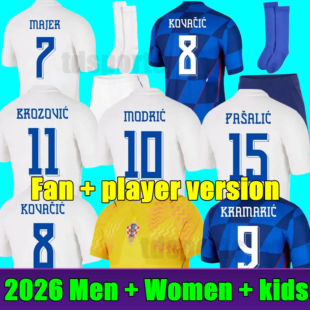 2026 World Cup Croatia Soccer Jersey Croatie National Team 26 27 Football Shirt Kids Kit Set Home White Away Blue Women Men Uniform MODRIC KOVACIC PASALIC PERISIC