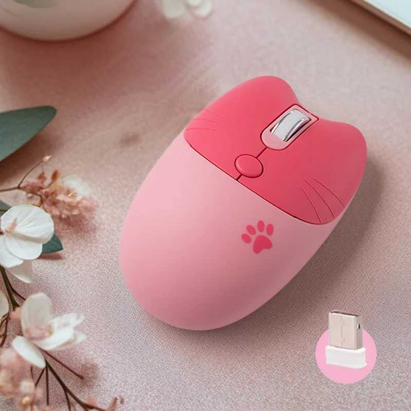 Mofii Cute Cat 24G Wireless Mouse USB Receiver Plug and Play 3 Adjustable DPI Compatible with LaptopPC Computer D260327