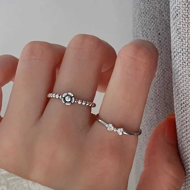 VENTFILLE 925 Sterling Silver Ring for Women Girl Gift Flower Bow Love Combination Ins Niche Jewelry Dropship Wholesale H260327