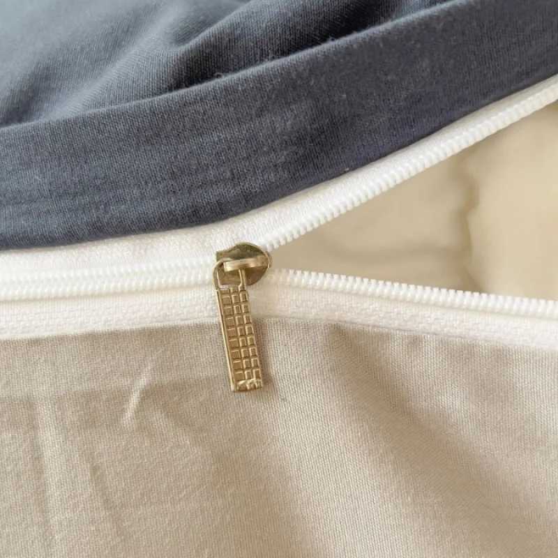 2025 new solid color abraded four-piece set of color matching sheets for home use comfortable skin-friendly and breathable H260327