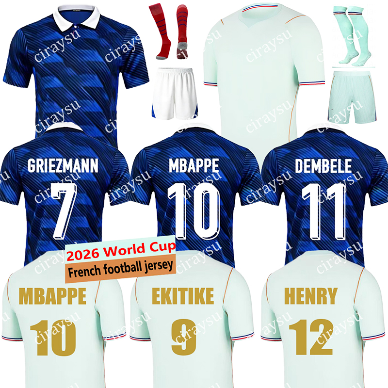 26 27 World Cup french soccer jerseys MBAPPE 2026 francia THAUVIN BARCOLA OLISE EKITIKE KANTE Maillot de foot enfants Football shirts equipement de foot Men kids kit