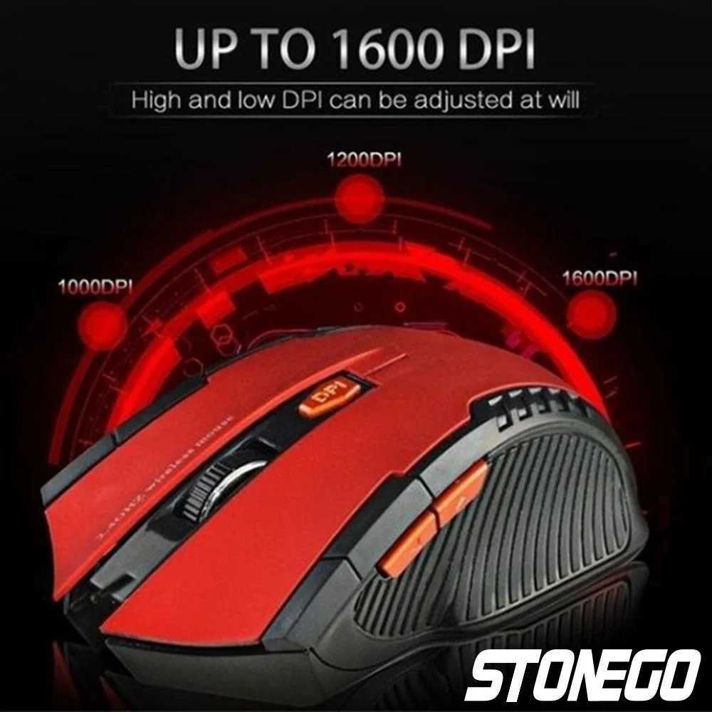 24GHz Wireless Ergonomic Gaming Mouse Ultra Slim Optical USB Receiver Laptop PC Adjustable DPI D260327