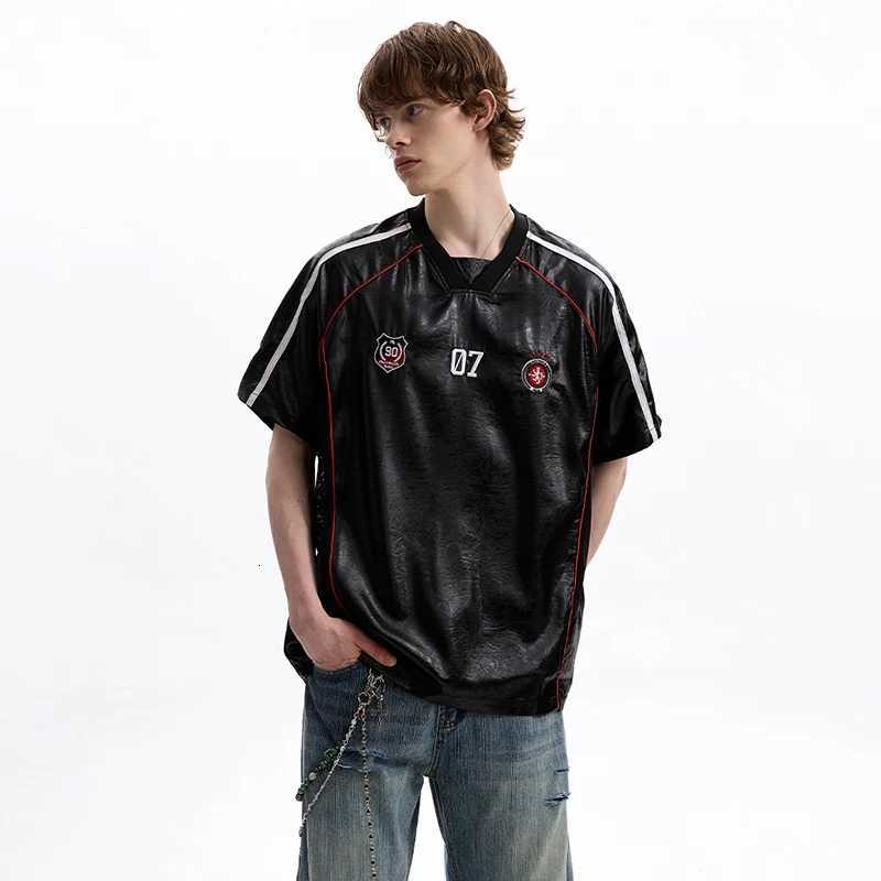 LUZHEN Fashion Embroidery V Neck Short Sleeve T-shirts Mens High Quality 2025 Summer Casual Tops Handsome Clothes JY2053 C260326