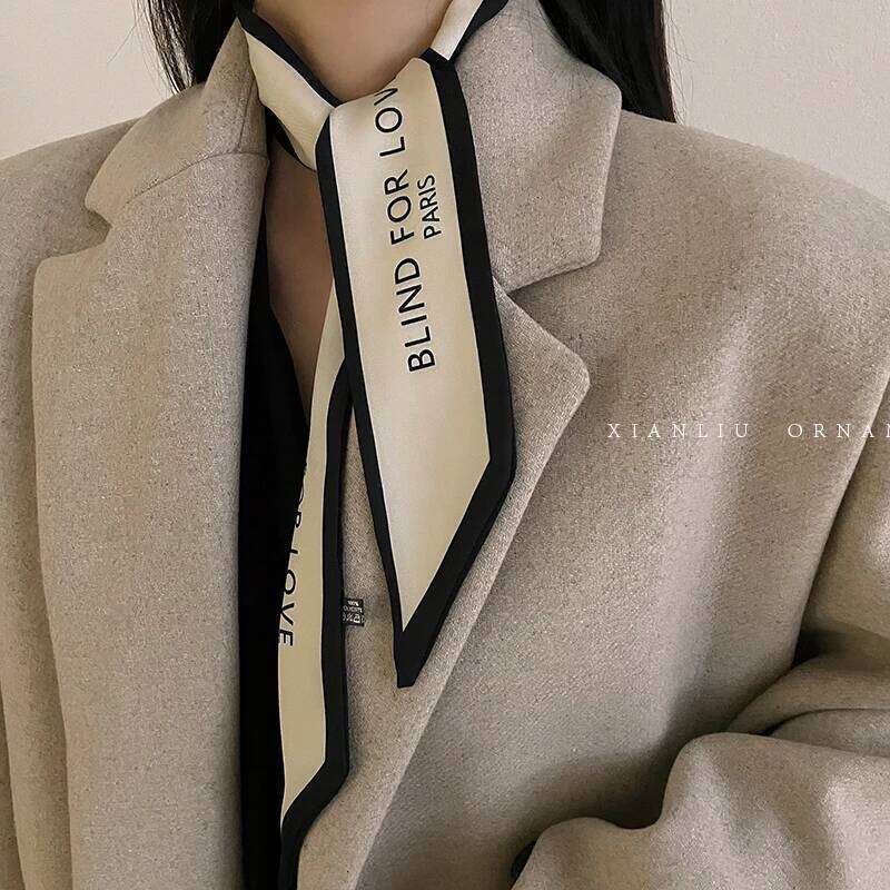 2026 New Luxury Brand Tarot Women Scarf Bag Hair Skinny Silk Scarves Design Foulard Neckerchief Headband For Ladies 26H0327