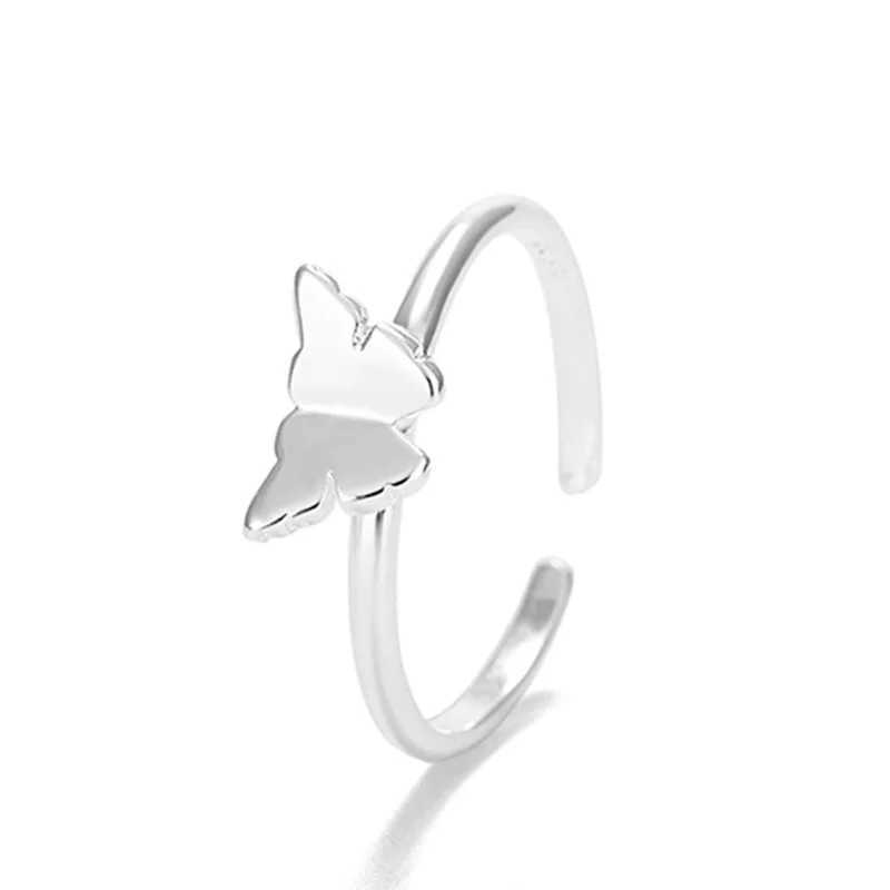 925 Sterling Silver Butterfly Open Rings For Women Wedding Luxury Quality Jewelry Accessories Wholesale H260327