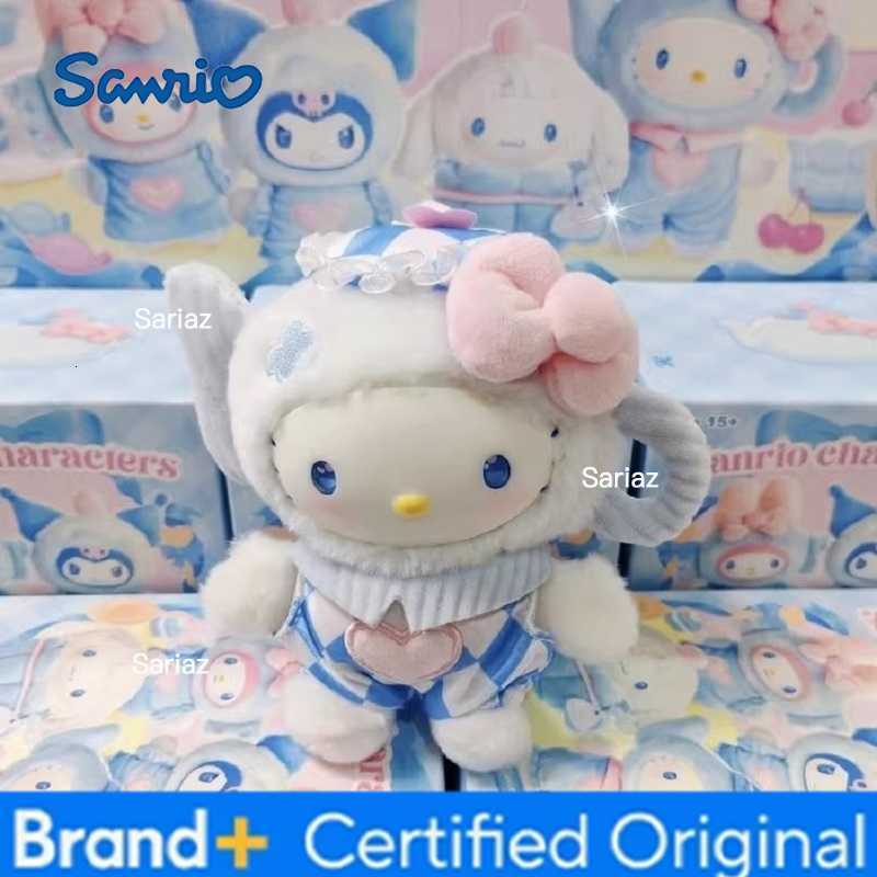 Sanrio Family Fox Island Blue Flutter Series Vinyl Plush Blind Box Cute Cartoon Hello Kitty Kuromi Pendants Girl Bag Toy Gifts H260327