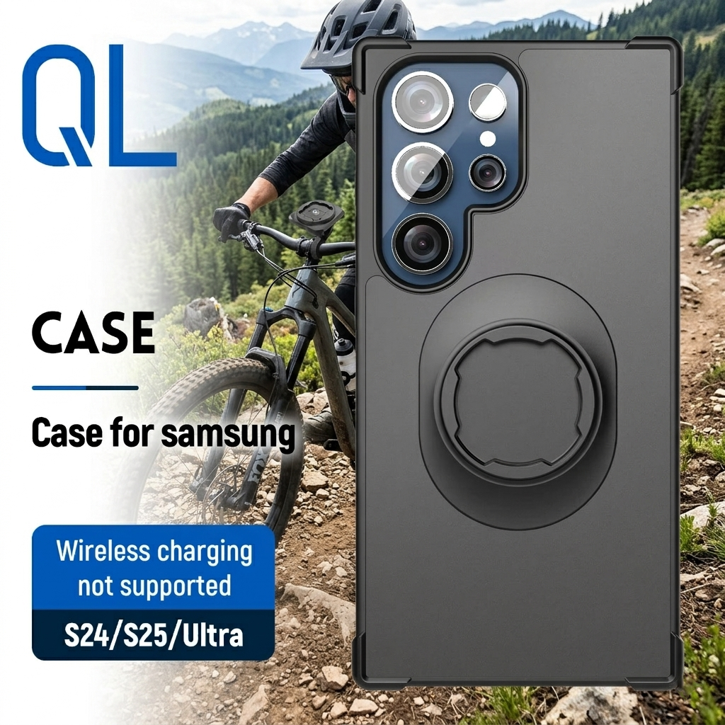 Rugged Outdoor Armor Case for Samsung S25 S24 Ultra, Built-in Mechanical Lock Interface for Bike Handlebar & Moto Navigation Mount, Shockproof Shell