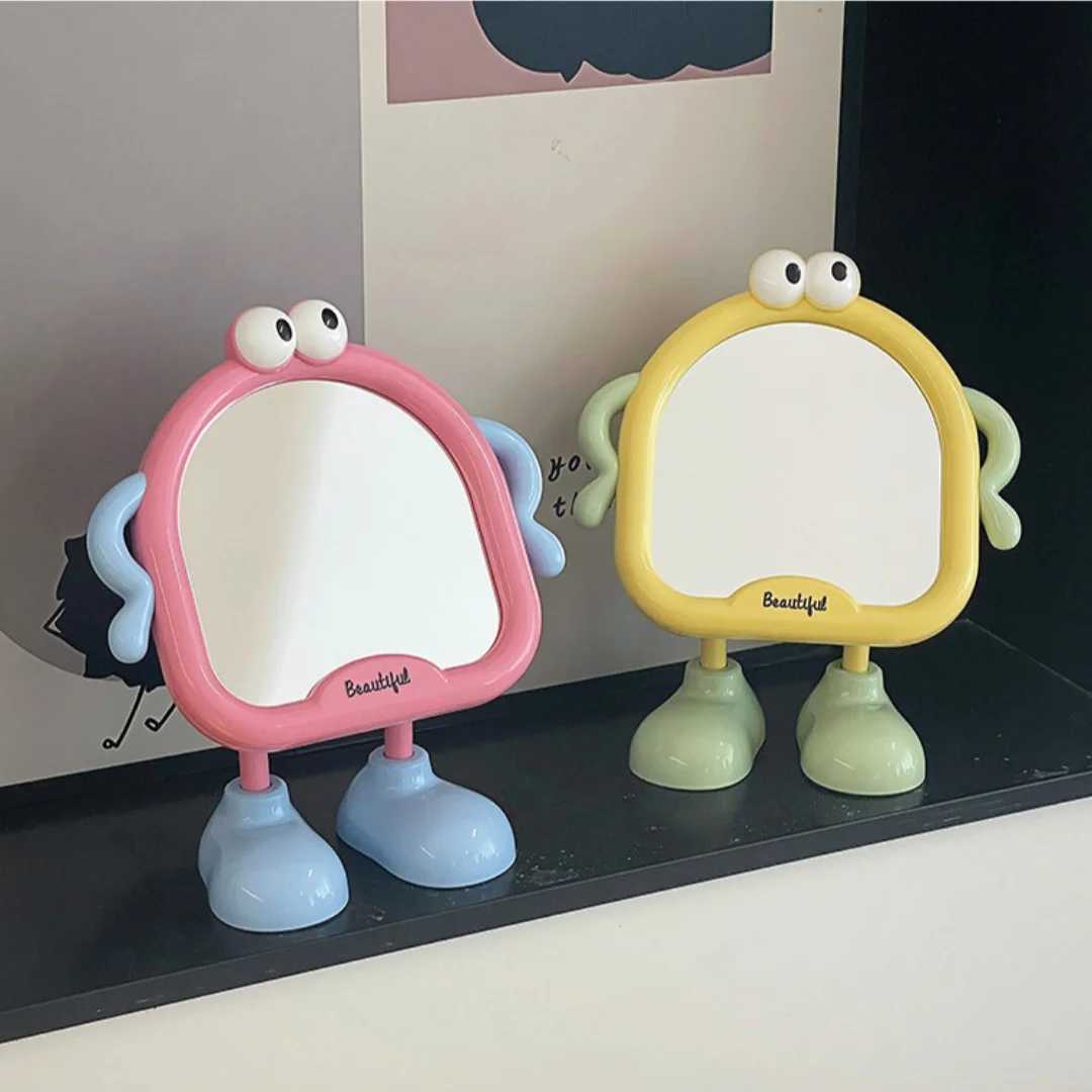 Desktop makeup mirror household bedroom desktop makeup mirrorcute dormitory portable makeup mirror adjustable touch up mirror H260327