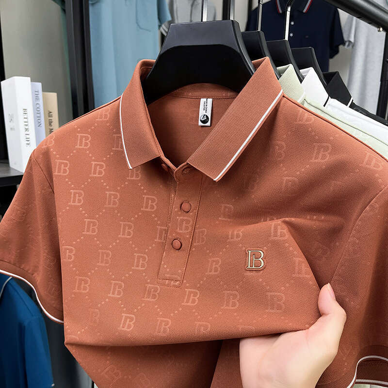 Same style as in the mall Hong Kong stock removed from shelves Mens POLO shirt new summer model loose fit business casual T-shirt base shirt for