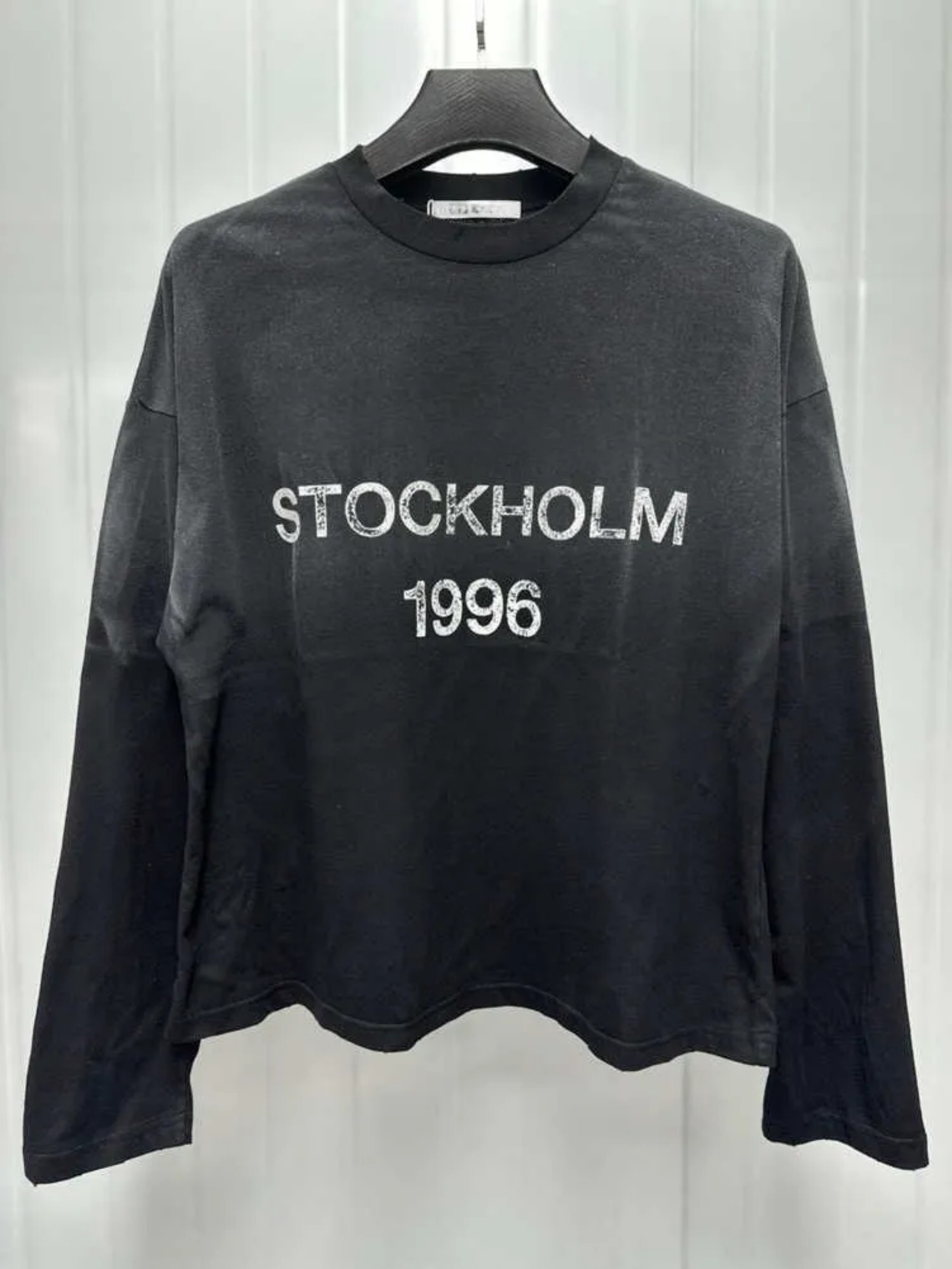 Acnestudiostshirt Europe Oversize Letter Print Washed studios Tee Long Sleeve street T shirt Designer 1996 Sweatshirt Casual Fashion Skateboard For Men Women
