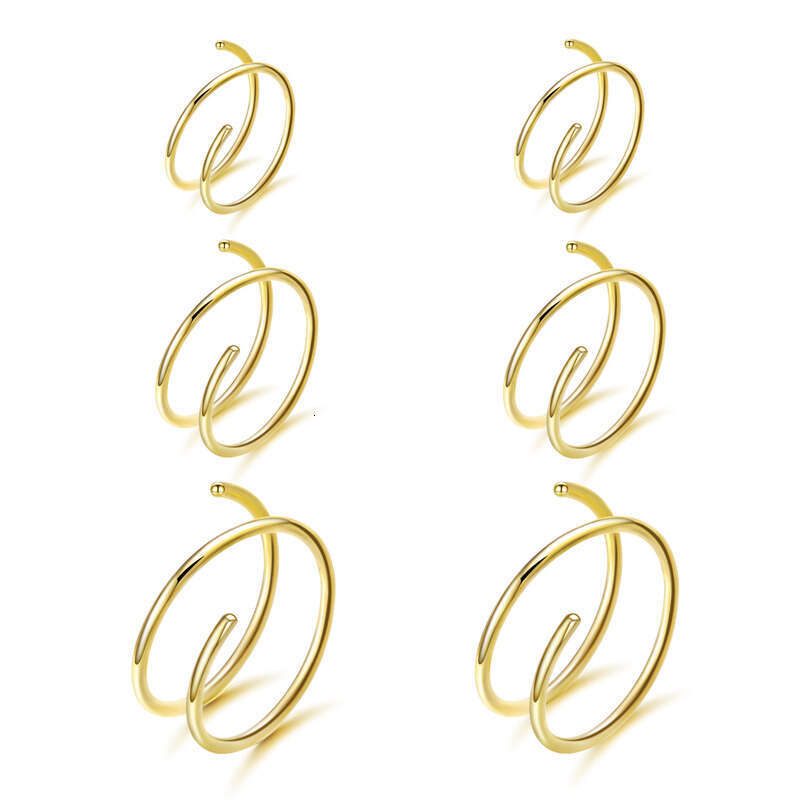 Best-Selling In Europe And America, G23 Titanium Double-Ring Spiral Ring, Easy-To-Wear Electroplated Nose Piercing Jewelry