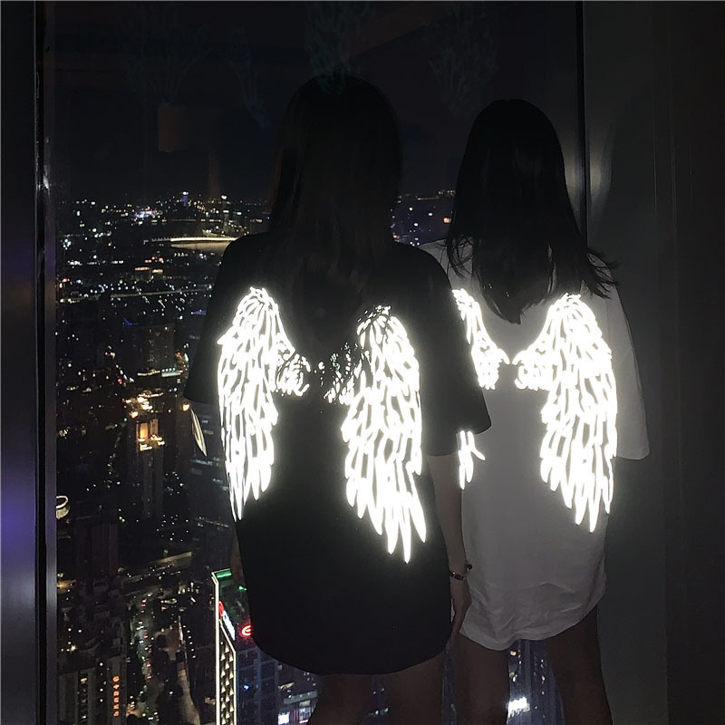 Dark Department reflective wings short sleeve mens T-shirt brand ins loose lovers dark clothes summer 240807