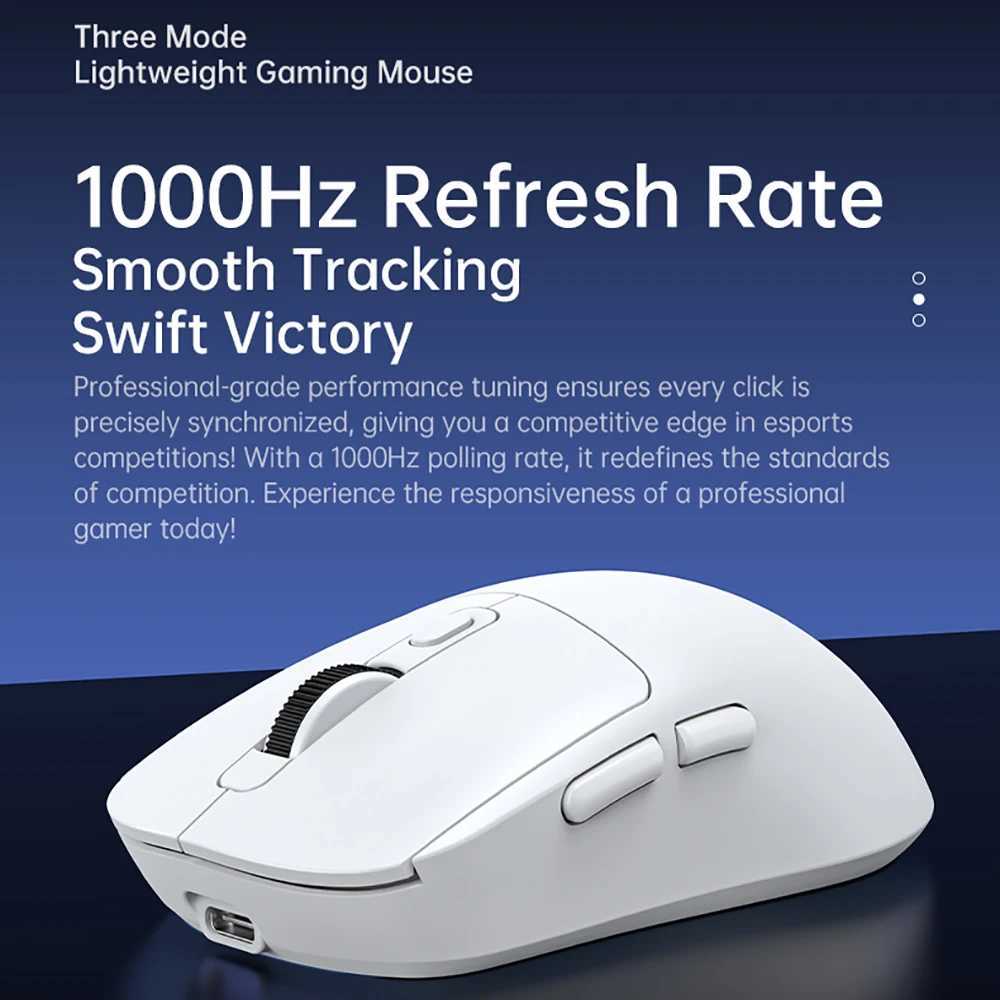 KEBIDUMEI Tri-Mode Mouse 8000DPI Gaming Mouse Bluetooth Mouse Wired/BT/24G Wireless Mouse Rechargeable Silent Mice for Laptop D260327