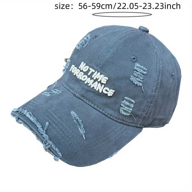New Style Distressed Washed Baseball with Three-dimensional Embroidery A Slim Visor Hat That Makes Your Face Look Smaller M260327