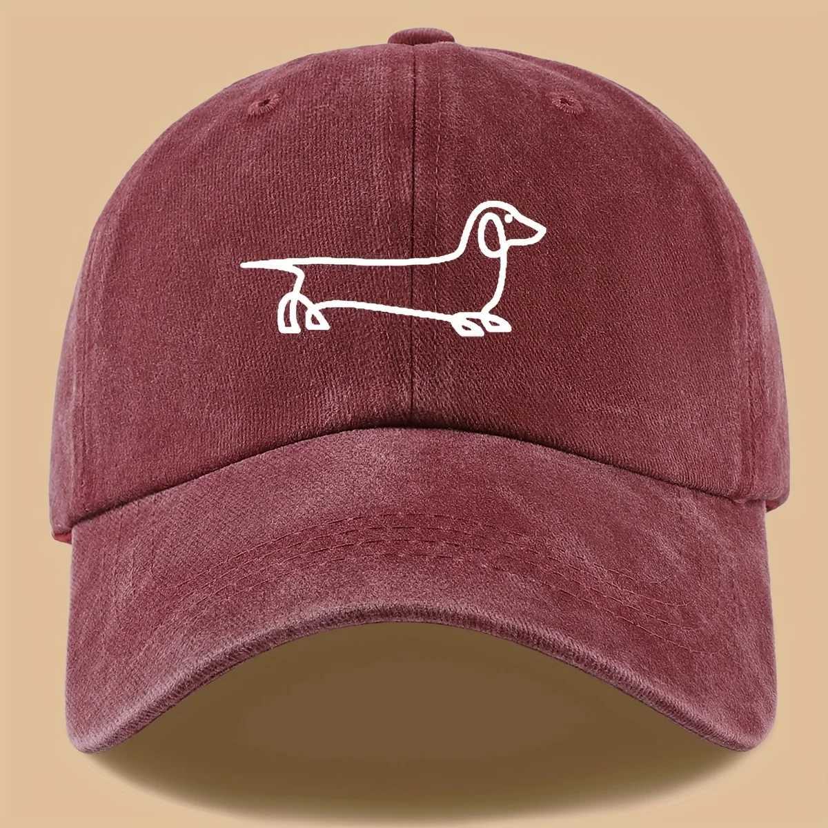 Simple dog print baseball versatile for both men and women suitable for outdoor travel as a hat for pet enthusiasts M260327