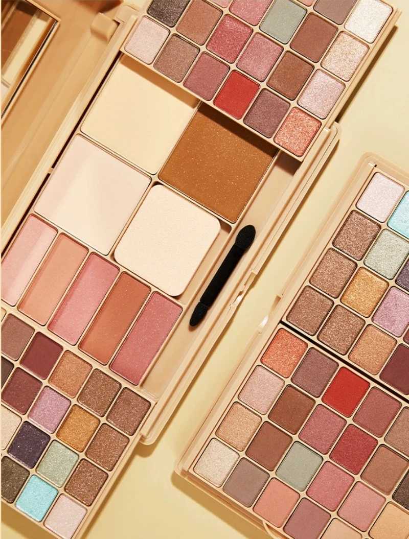 Pudaier New 48 Colors Glitter Eyeshadow Palette Matte Waterproof Concealer Blush Powder Cosmetics Kit Fashion Women MakeUp Tools H260327