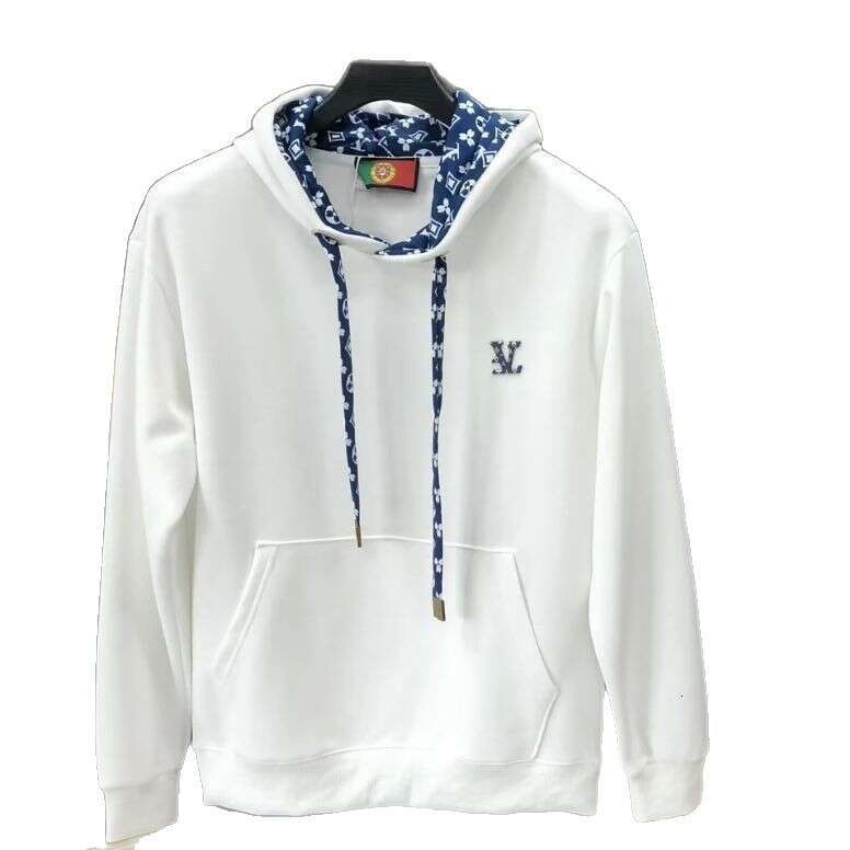European New Men's Color Block Hooded Sweatshirt Long Sleeve Trendy Light Luxury High-End Base Versatile Fashion Top