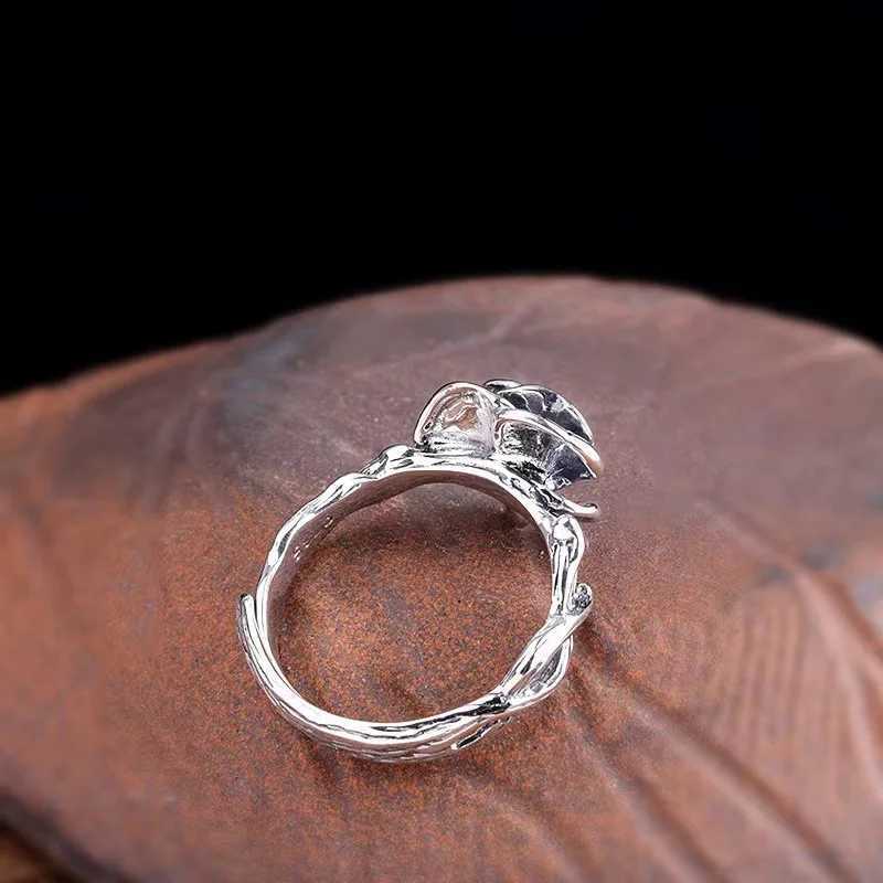925 Sterling Silver Ring Vintage Rose Flowerfor Women Cassic Wedding Jewelry Silver Bands Fine Fashion Gift Party High Quality H260327
