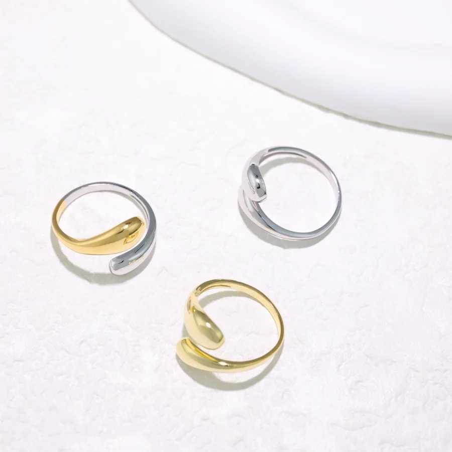 European American Fashion S925 Sterling Silver Minimalist Openwork Geometric Ring Womens Unique Hip-Hop Open-Style Silver Jew H260327