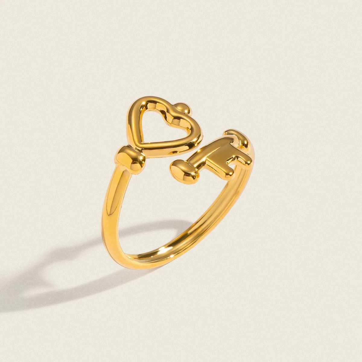 ccitybeauty Minimalist New Style Stainless Steel Key Open Chic Adjustable Ring Fashion Thin High Quality Jewelry Gift for Women H260327