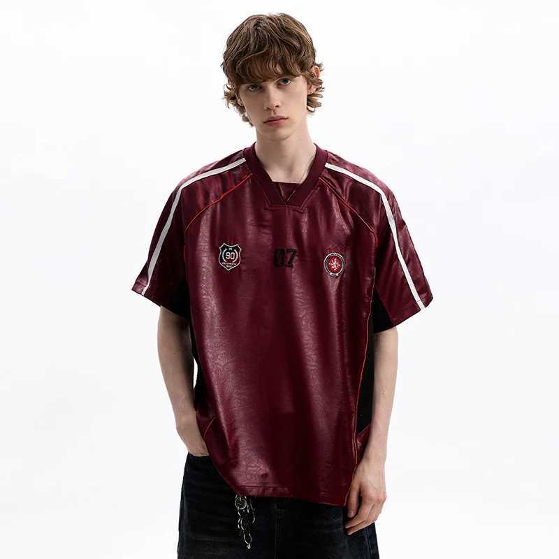 LUZHEN Fashion Embroidery V Neck Short Sleeve T-shirts Mens High Quality 2025 Summer Casual Tops Handsome Clothes JY2053 C260326