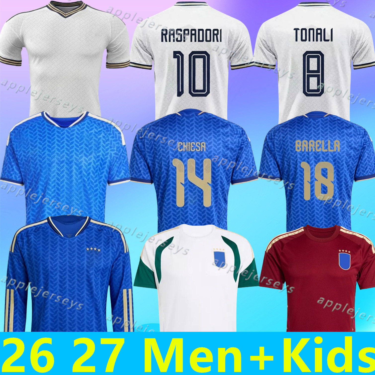2026 ItalyS Soccer Jersey PELLEGRINI Home away goalkeeper RETEGUI football BARELLA italie Men women kids kit football shirt TONALI FRATTESI DONNARUMMA coat jacket
