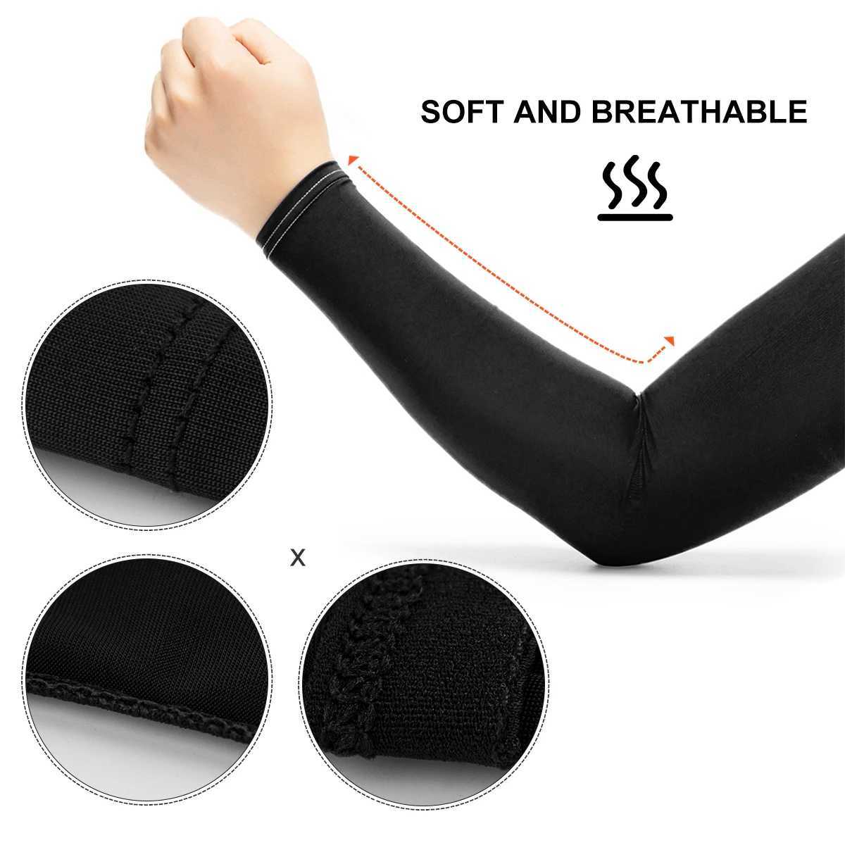 A pair of Outdoor Sports Ice Silk Sun Protection Fitness Cycling Quick-drying Breathable Ice Sleeves for Cycling and Fishing D260326