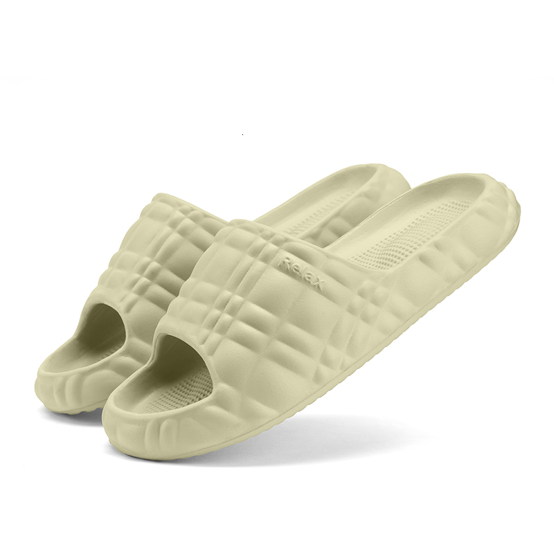 Women's Slides Fashion Fashion Gifts Grid Design Slippers Comfortable Lightweight EVA Slides For Home Sandals Fashionable Non Slip Solid Slide 25