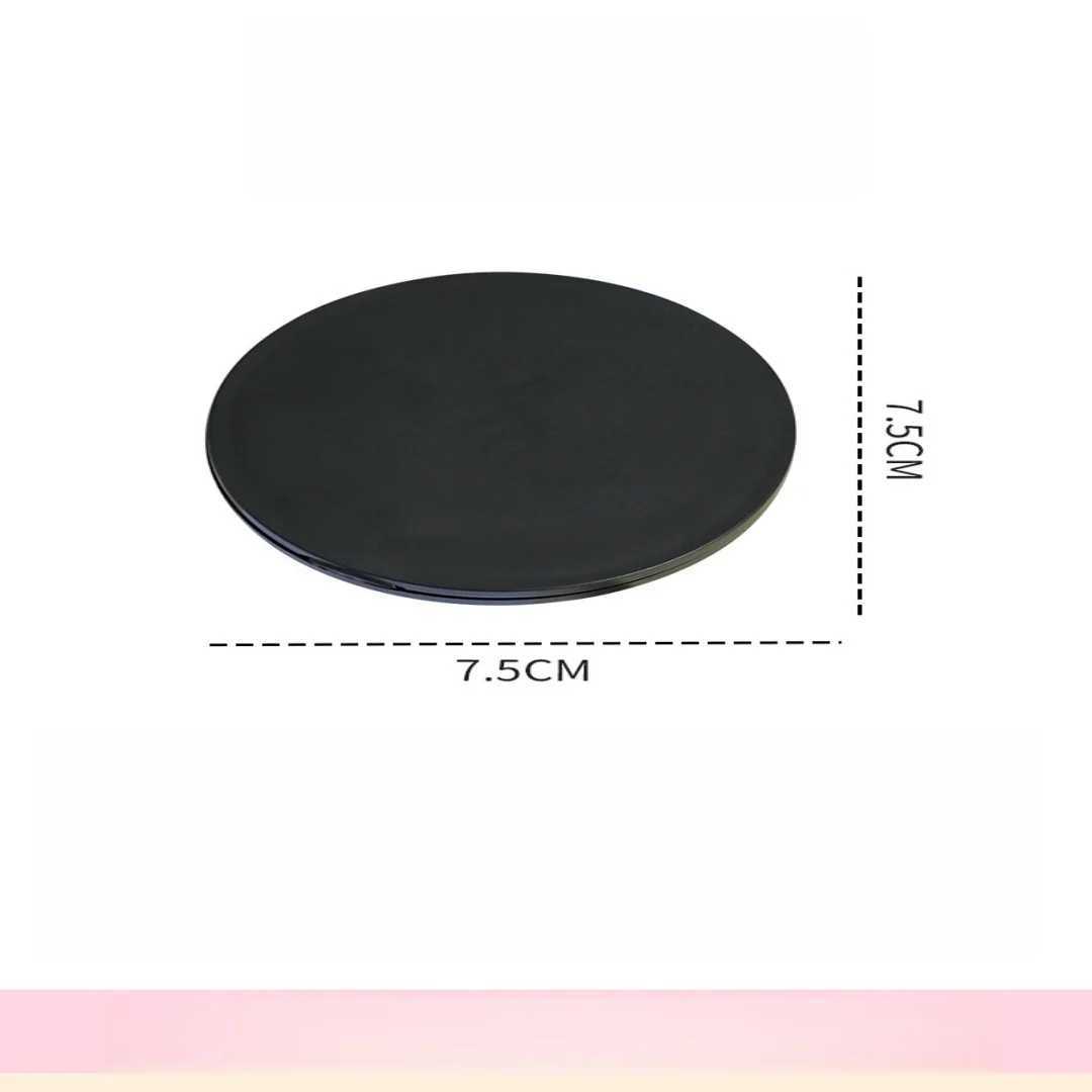 Portable Double-Sided Compact Mirror Blcak Round Folding Makeup Mirror Mini Pocket Mirror for Women Girls Travel Cosmetic Mirror H260327