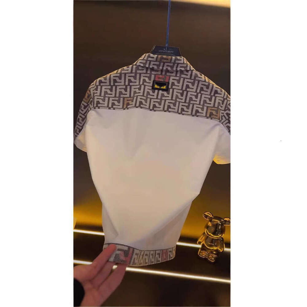 25 Years High Luxury Patchwork Color Block New Button Cardigan Unisex Short Sleeve T-Shirt Fashion Trend Internet Celebrity Top