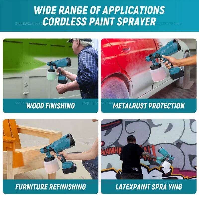 Cordless Paint Sprayer with 18V for Fences Furniture Cabinets Walls No Battery Included Home Painting Renovation Tools
