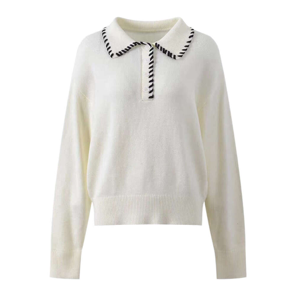 D19 2026 Summer New Designer French Elegant Fashion Women's White Long Sleeve CC Knitted Sweater