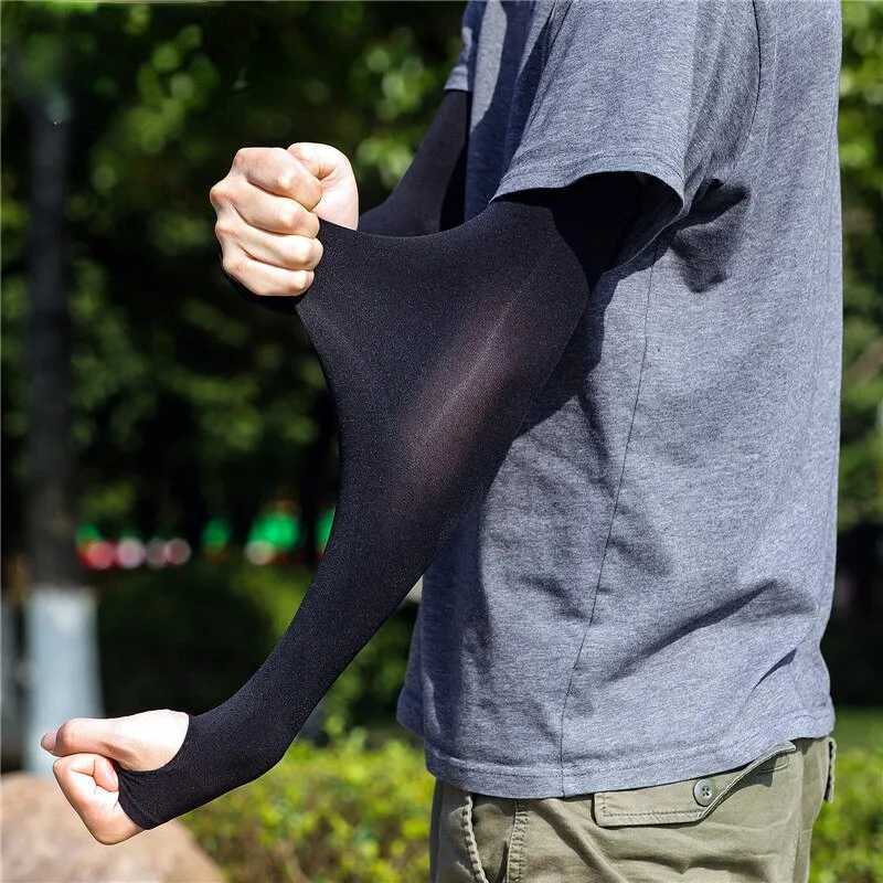 1 Pair Summer Finger Sleeve Cool Wearing High Elastic Elbow Spring Outdoor Riding Fingerless Fishing Custom Ice Silk D260326