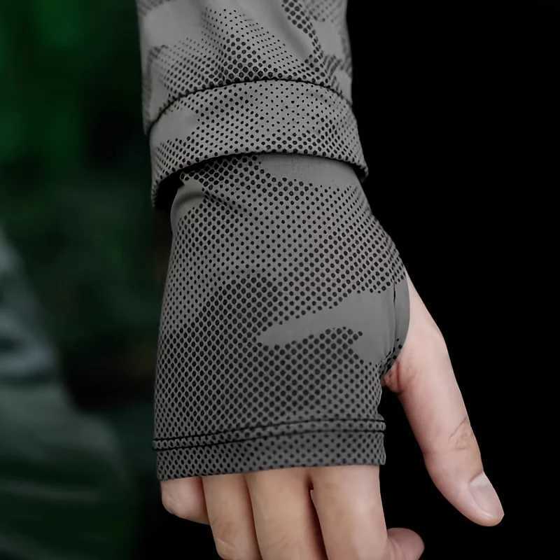 Ice Silk Sleeve UV Sun Protection Breathable Cooling Anti-Slip Camo Arm Sleeves Outdoor Driving Hiking Fishing Cycling Sleeve D260326