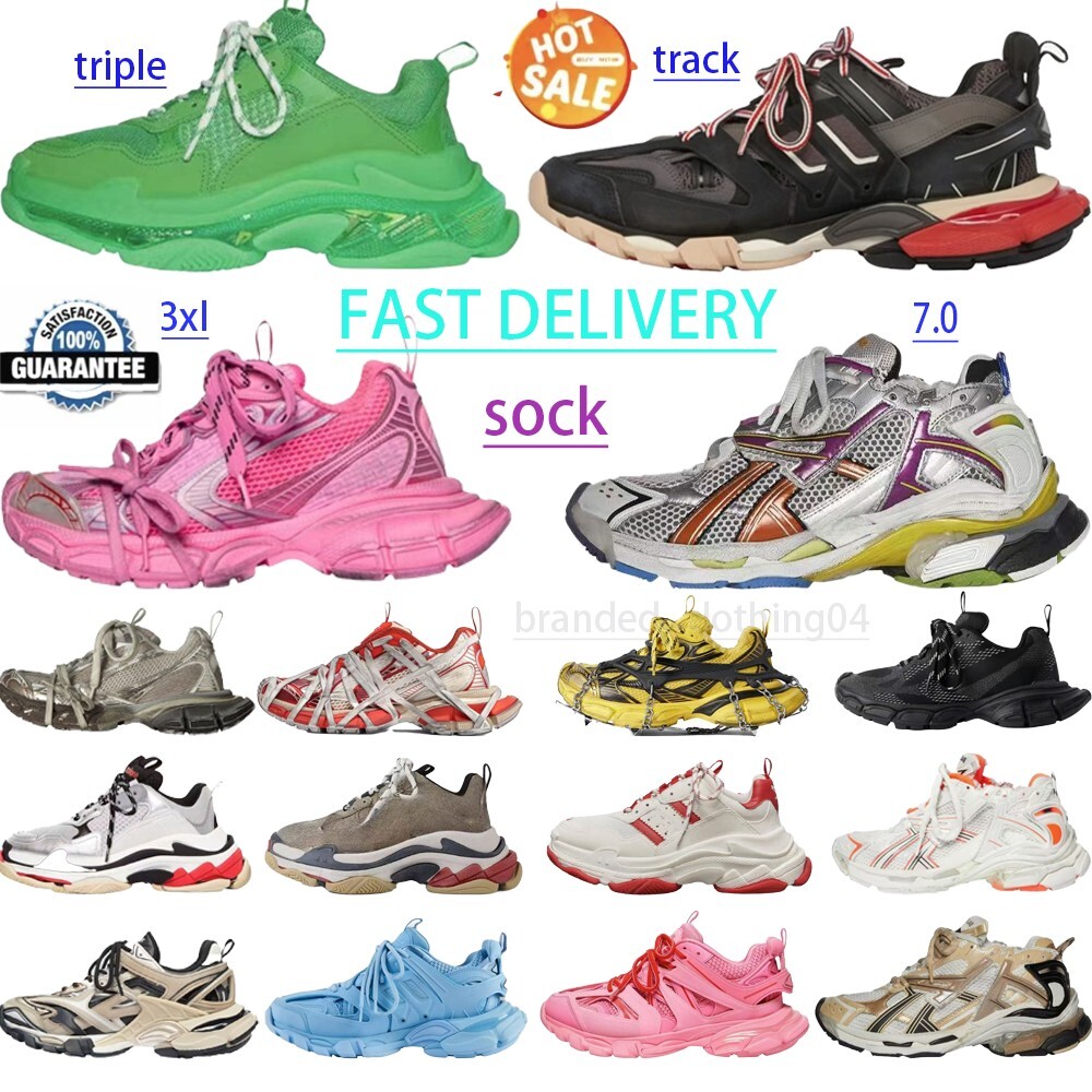 designer Casual Shoes Track 3.0 7.0 7.5 Men Women Sports Sneakers All Black white Multicolor Pink Blue Grey Ancien Daddy trainers Tennis Shoes X250207 24 dc