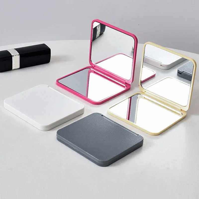 2-Face Makeup Mirror Square Portable Cute GirlS Gift Hand Mini Mirror Pocket Double-Sided Makeup Mirror Compact Multiple Colors H260327