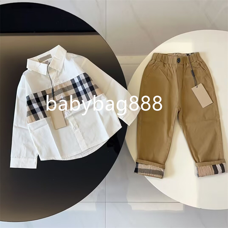 Spring and Autumn Classic Children's Set Designer Baby kids Clothing High-quality Polo Shirt Set for Children Stylish Two-Piece Set for Kids size 90cm-160cm A17