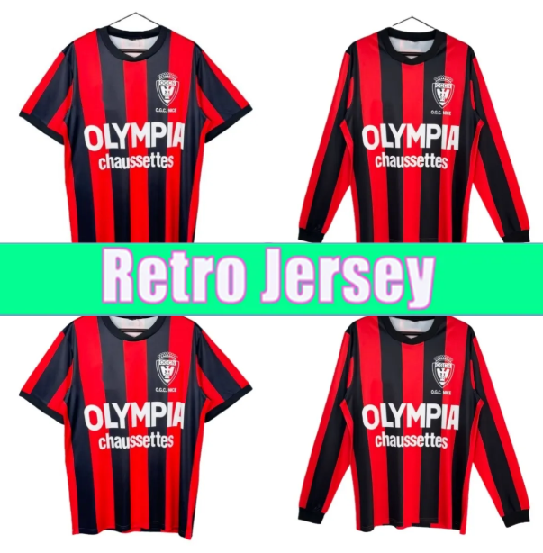 OGC Nice retro Jersey 77 78 Home Away Soccer Jerseys 1977 1978 football Shirts Uniforms