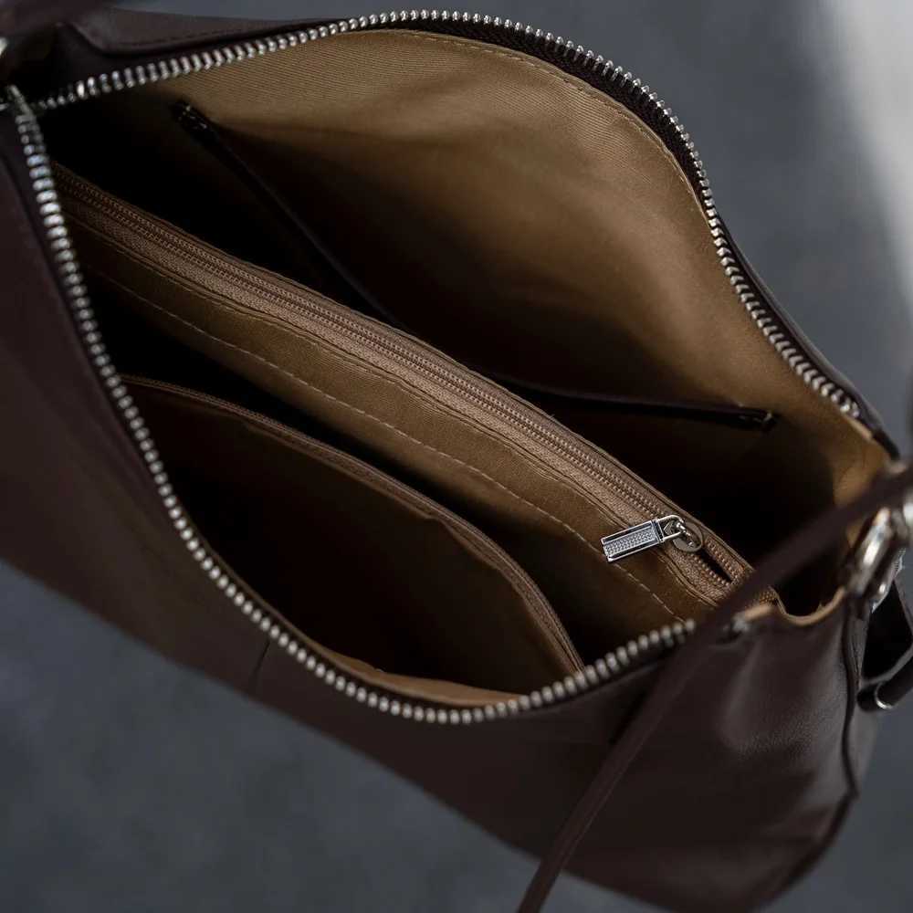 Genuine Leather Underarm Hobo Bag for Women - Vintage Chain Shoulder Bag Soft Leather Crescent Purse for Daily Commute C260327