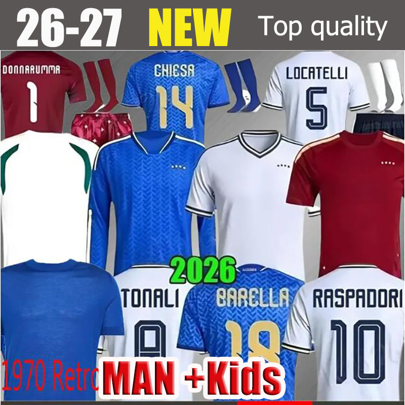 Magliaa Italia Soccer Jerseys 2026-2027 TONALI KEAN Home & Away Shirts - Tonali Player Kit for Women, Adults & Kids - Short Sleeve Football Shirts