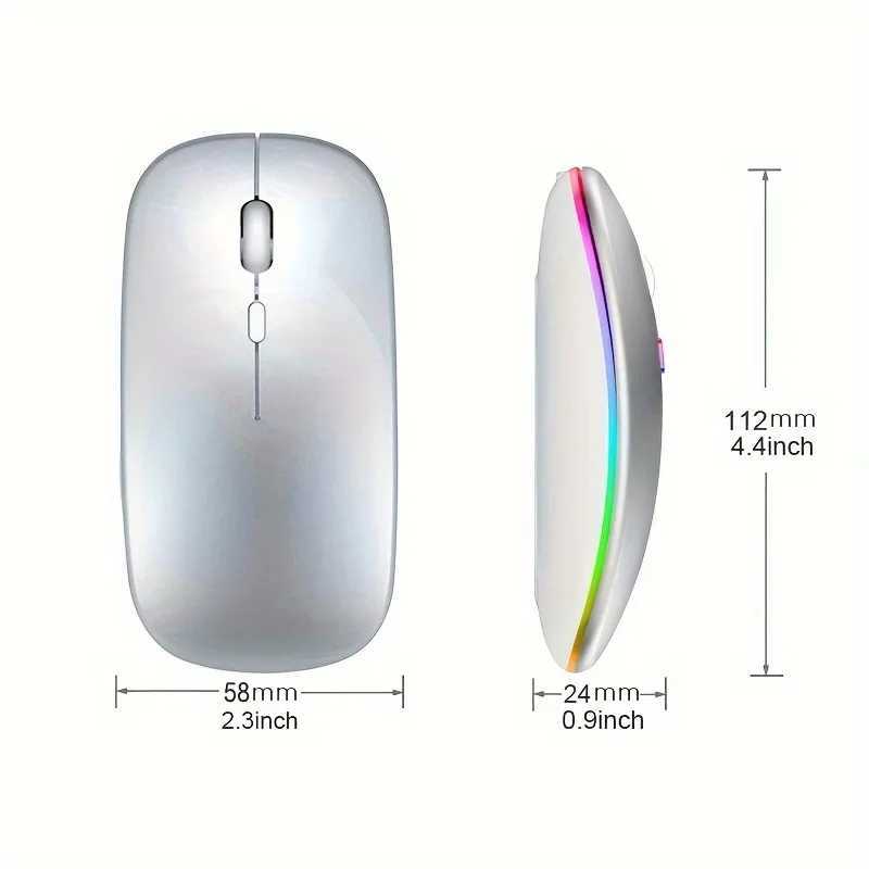 Wireless Mouse Rechargeable Silent LED Backlit Mice PC Laptop Computer Mous 24Ghz Receiver Bluetooth Dual Mode Optical Mice New D260327