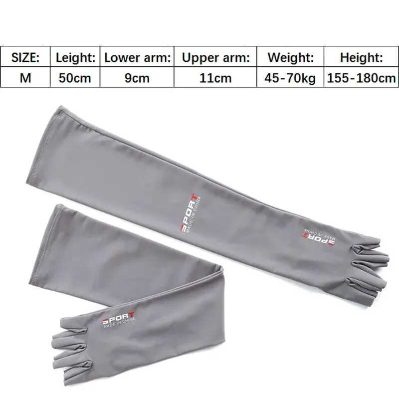 1pair Sport Arm Sleeves Cycling Running Fishing Climbing Arm Cover Sun UV Protection Ice Cool Sleeves With 5-finger Cuff Outdoo D260326