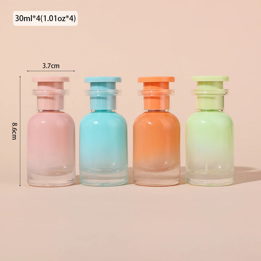 5pcs 30ml Candy Color Empty Refillable Round Perfume Bottle Glass Spray Bottle Portable Travel Cosmetic Bottle for Perfumes 260318