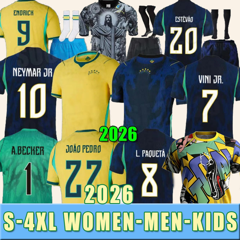 2026 2027 S-4XL RETRO 98 02 BRAZILS Soccer Jerseys Camiseta De Futbol polo PAQUETA Football Shirt Maillots MARQUINHOS VINI JR home women RICHARLISON MEN KIDS NEYMAR