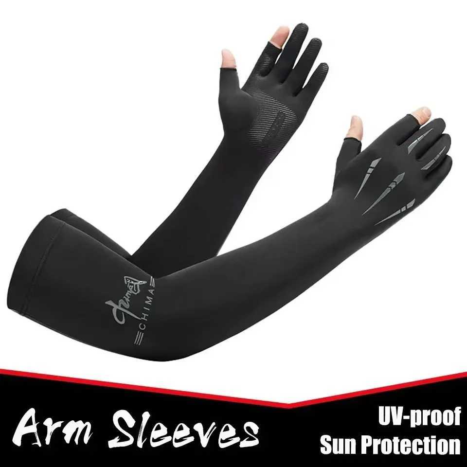 Sports Arm Sleeves Men Women Cycling Running Fishing Arm Cover Cuff Sun Protection Ice Cool Sleeves Long Gloves D260326