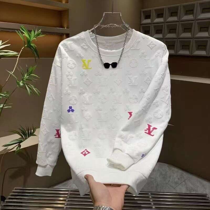 2025 Letter Print Autumn Foam Men's Casual New Sweatshirt Long Sleeve Round Neck Trendy Fashion Top Asia Size
