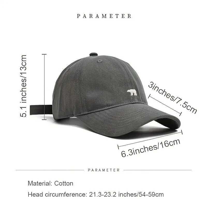 Arctic Bear Fashionally Versatile Slim Face Large Headband Soft Top New American Baseball for Sun Protection and Shade M260327