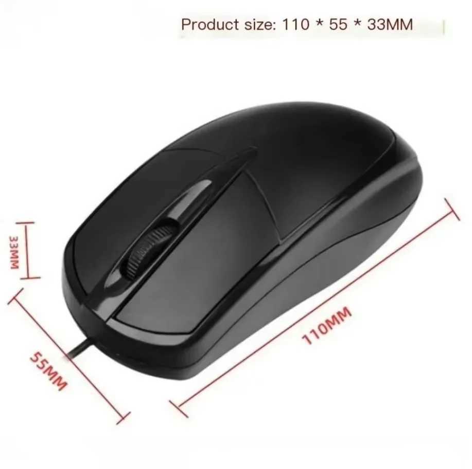 USB Optical Wired Mouse Laptop Home Office Mouse Anti Slip Roller 3D 1200DPI Game Mause Computer Accessories For PC Desktop D260327