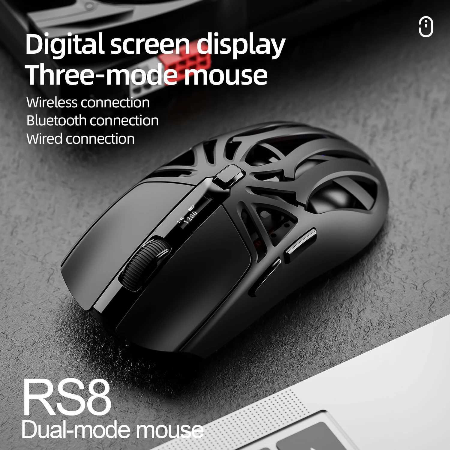 SmailWolf RS8 Bluetooth wireless 24g gaming mouse triple-mode lightweight e-sports gaming 1K return rate 10000DPI computer D260327