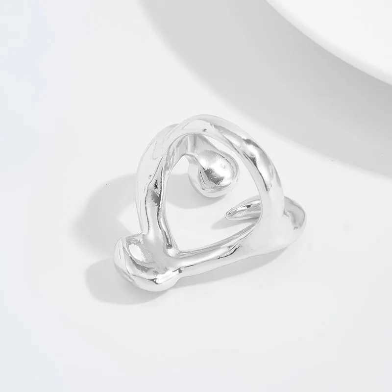 New Minimalism Irregular Heart Shape Finger Rings Women Vintage Geometric Chic Knuckle Ring Aesthetic Jewelry Gifts H260327
